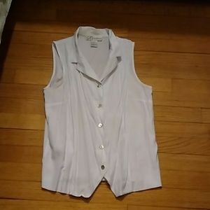 1/2 PRICE🔻Dress Barn Button Down Sleeveless Shirt Blouse Size M